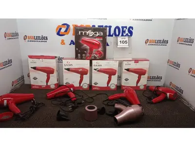 LOTE 105 - 05 SECADORES DE CABELO MODELOS DIVERSOS 220v. (NO ESTADO) ATENÇÃO! FAZER A VISITAÇÃO ANTES DE ARREMATAR, NÃO SABEMOS SE FUNCIONA, LEILÃO NÃO TEM GARANTIA E NEM DEVOLUÇÃO, SUJEITO A POSSÍVEIS AVARIAS VISÍVEIS/OCULTAS E/OU AUSÊNCIA DE COMPONENTES.
