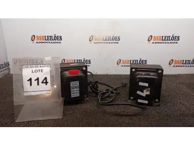 LOTE 114 - 02 TRANSFORMADORES. (NO ESTADO) ATENÇÃO! FAZER A VISITAÇÃO ANTES DE ARREMATAR, NÃO SABEMOS SE FUNCIONA, LEILÃO NÃO TEM GARANTIA E NEM DEVOLUÇÃO, SUJEITO A POSSÍVEIS AVARIAS VISÍVEIS/OCULTAS E/OU AUSÊNCIA DE COMPONENTES.
