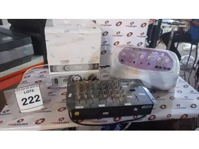 LOTE 222 - 01 ESTUFA PARA ESTERILIZAÇÃO, 01 MESA DE SOM MODELO MXM 8MARCA WATTOM E 01 APARELHO DE ALTA FREQUÊNCIA BELLE FACE MARCA ELETROBEL. (NO ESTADO) ATENÇÃO! FAZER A VISITAÇÃO ANTES DE ARREMATAR, NÃO SABEMOS SE FUNCIONA, LEILÃO NÃO TEM GARANTIA E NEM DEVOLUÇÃO, SUJEITO A POSSÍVEIS AVARIAS VISÍVEIS/OCULTAS E/OU AUSÊNCIA DE COMPONENTES.