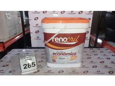 LOTE 285 - 01 BALDE DE TINTA ECONÔMICA DE 16L NA COR BRANCO NEVE MARCA RENOCRIL. (NO ESTADO) ATENÇÃO! FAZER A VISITAÇÃO ANTES DE ARREMATAR, NÃO SABEMOS SE FUNCIONA, LEILÃO NÃO TEM GARANTIA E NEM DEVOLUÇÃO, SUJEITO A POSSÍVEIS AVARIAS VISÍVEIS/OCULTAS E/OU AUSÊNCIA DE COMPONENTES.