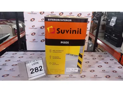 LOTE 282 - 01 LATA DE TINTA PARA PISOS EXTERIOR E INTERIOR COM 18L NA COR FOSCO CINZA ESCURO MARCA SUVINIL. (NO ESTADO) ATENÇÃO! FAZER A VISITAÇÃO ANTES DE ARREMATAR, NÃO SABEMOS SE FUNCIONA, LEILÃO NÃO TEM GARANTIA E NEM DEVOLUÇÃO, SUJEITO A POSSÍVEIS AVARIAS VISÍVEIS/OCULTAS E/OU AUSÊNCIA DE COMPONENTES.