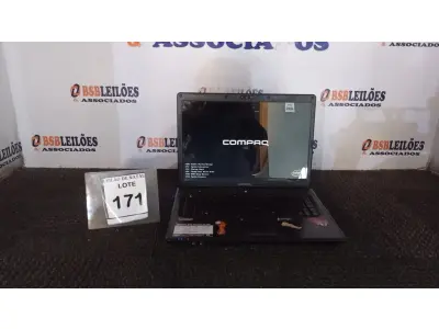LOTE 171 - 01 NOTEBOOK MARCA COMPAQ. (NO ESTADO) ATENÇÃO! FAZER A VISITAÇÃO ANTES DE ARREMATAR, NÃO SABEMOS SE FUNCIONA, LEILÃO NÃO TEM GARANTIA E NEM DEVOLUÇÃO, SUJEITO A POSSÍVEIS AVARIAS VISÍVEIS/OCULTAS E/OU AUSÊNCIA DE COMPONENTES.