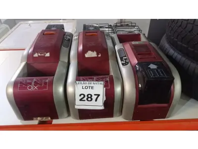 LOTE 287 - 03 IMPRESSORAS DE CRACHÁ. (NO ESTADO) ATENÇÃO! FAZER A VISITAÇÃO ANTES DE ARREMATAR, NÃO SABEMOS SE FUNCIONA, LEILÃO NÃO TEM GARANTIA E NEM DEVOLUÇÃO, SUJEITO A POSSÍVEIS AVARIAS VISÍVEIS/OCULTAS E/OU AUSÊNCIA DE COMPONENTES.