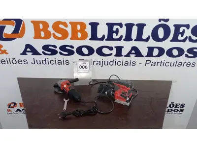 LOTE 006 - 01 ESMERILHADEIRA E 01 LIXADEIRA MARCA MONDIAL. (NO ESTADO) ATENÇÃO! FAZER A VISITAÇÃO ANTES DE ARREMATAR, NÃO SABEMOS SE FUNCIONA, LEILÃO NÃO TEM GARANTIA E NEM DEVOLUÇÃO, SUJEITO A POSSÍVEIS AVARIAS VISÍVEIS/OCULTAS E/OU AUSÊNCIA DE COMPONENTES.