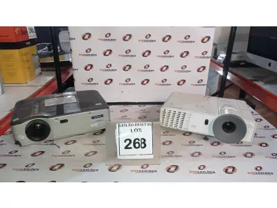 LOTE 268 - 01 PROJETOR MARCA EPSON E 01 PROJETOR MARCA LG. (NO ESTADO) ATENÇÃO! FAZER A VISITAÇÃO ANTES DE ARREMATAR, NÃO SABEMOS SE FUNCIONA, LEILÃO NÃO TEM GARANTIA E NEM DEVOLUÇÃO, SUJEITO A POSSÍVEIS AVARIAS VISÍVEIS/OCULTAS E/OU AUSÊNCIA DE COMPONENTES.