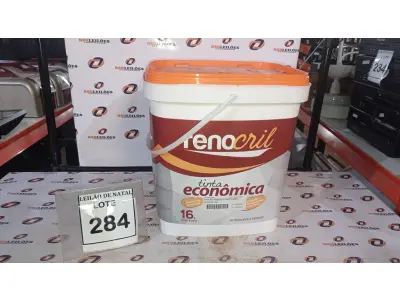 LOTE 284 - 01 BALDE DE TINTA ECONÔMICA DE 16L NA COR BRANCO NEVE MARCA RENOCRIL. (NO ESTADO) ATENÇÃO! FAZER A VISITAÇÃO ANTES DE ARREMATAR, NÃO SABEMOS SE FUNCIONA, LEILÃO NÃO TEM GARANTIA E NEM DEVOLUÇÃO, SUJEITO A POSSÍVEIS AVARIAS VISÍVEIS/OCULTAS E/OU AUSÊNCIA DE COMPONENTES.