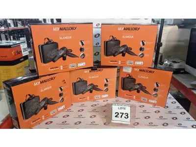 LOTE 273 - 05 SECADORES DE CABELO COM MALETA SENDO 127V MARCA MALLORY. (NO ESTADO) ATENÇÃO! FAZER A VISITAÇÃO ANTES DE ARREMATAR, NÃO SABEMOS SE FUNCIONA, LEILÃO NÃO TEM GARANTIA E NEM DEVOLUÇÃO, SUJEITO A POSSÍVEIS AVARIAS VISÍVEIS/OCULTAS E/OU AUSÊNCIA DE COMPONENTES.