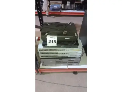 LOTE 213 - 02 MODEMS E 04 SWITCHES DE MARCAS E MODELOS DIVERSOS. (NO ESTADO) ATENÇÃO! FAZER A VISITAÇÃO ANTES DE ARREMATAR, NÃO SABEMOS SE FUNCIONA, LEILÃO NÃO TEM GARANTIA E NEM DEVOLUÇÃO, SUJEITO A POSSÍVEIS AVARIAS VISÍVEIS/OCULTAS E/OU AUSÊNCIA DE COMPONENTES.