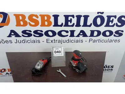 LOTE 040 - 01 ESMERILHADEIRA E 01 LIXADEIRA MARCA MONDIAL. (NO ESTADO) ATENÇÃO! FAZER A VISITAÇÃO ANTES DE ARREMATAR, NÃO SABEMOS SE FUNCIONA, LEILÃO NÃO TEM GARANTIA E NEM DEVOLUÇÃO, SUJEITO A POSSÍVEIS AVARIAS VISÍVEIS/OCULTAS E/OU AUSÊNCIA DE COMPONENTES. 