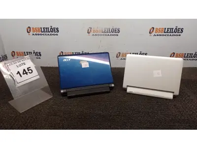 LOTE 145 - 02 NETBOOKS MARCA ACER. (NO ESTADO) ATENÇÃO! FAZER A VISITAÇÃO ANTES DE ARREMATAR, NÃO SABEMOS SE FUNCIONA, LEILÃO NÃO TEM GARANTIA E NEM DEVOLUÇÃO, SUJEITO A POSSÍVEIS AVARIAS VISÍVEIS/OCULTAS E/OU AUSÊNCIA DE COMPONENTES.