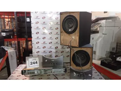LOTE 244 - 01 DVD HOME THEATER MARCA PHILCO COM 02 CAIXAS MARCAS DIVOOM. (NO ESTADO) ATENÇÃO! FAZER A VISITAÇÃO ANTES DE ARREMATAR, NÃO SABEMOS SE FUNCIONA, LEILÃO NÃO TEM GARANTIA E NEM DEVOLUÇÃO, SUJEITO A POSSÍVEIS AVARIAS VISÍVEIS/OCULTAS E/OU AUSÊNCIA DE COMPONENTES.