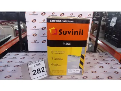 LOTE 282 - 01 LATA DE TINTA PARA PISOS EXTERIOR E INTERIOR COM 18L NA COR FOSCO CINZA ESCURO MARCA SUVINIL. (NO ESTADO) ATENÇÃO! FAZER A VISITAÇÃO ANTES DE ARREMATAR, NÃO SABEMOS SE FUNCIONA, LEILÃO NÃO TEM GARANTIA E NEM DEVOLUÇÃO, SUJEITO A POSSÍVEIS AVARIAS VISÍVEIS/OCULTAS E/OU AUSÊNCIA DE COMPONENTES.