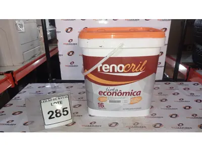 LOTE 285 - 01 BALDE DE TINTA ECONÔMICA DE 16L NA COR BRANCO NEVE MARCA RENOCRIL. (NO ESTADO) ATENÇÃO! FAZER A VISITAÇÃO ANTES DE ARREMATAR, NÃO SABEMOS SE FUNCIONA, LEILÃO NÃO TEM GARANTIA E NEM DEVOLUÇÃO, SUJEITO A POSSÍVEIS AVARIAS VISÍVEIS/OCULTAS E/OU AUSÊNCIA DE COMPONENTES.