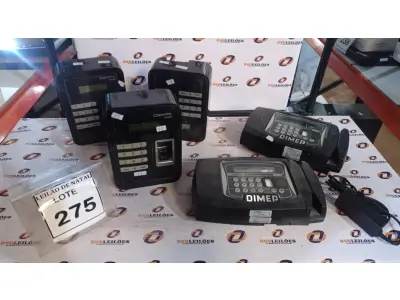 LOTE 275 - 05 RELÓGIOS DE PONTO MARCAS DIMEP E IDDATA. (NO ESTADO) ATENÇÃO! FAZER A VISITAÇÃO ANTES DE ARREMATAR, NÃO SABEMOS SE FUNCIONA, LEILÃO NÃO TEM GARANTIA E NEM DEVOLUÇÃO, SUJEITO A POSSÍVEIS AVARIAS VISÍVEIS/OCULTAS E/OU AUSÊNCIA DE COMPONENTES.