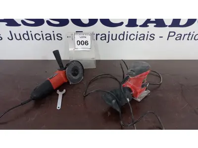 LOTE 006 - 01 ESMERILHADEIRA E 01 LIXADEIRA MARCA MONDIAL. (NO ESTADO) ATENÇÃO! FAZER A VISITAÇÃO ANTES DE ARREMATAR, NÃO SABEMOS SE FUNCIONA, LEILÃO NÃO TEM GARANTIA E NEM DEVOLUÇÃO, SUJEITO A POSSÍVEIS AVARIAS VISÍVEIS/OCULTAS E/OU AUSÊNCIA DE COMPONENTES.