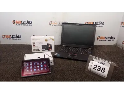 LOTE 238 - 01 TABLET MARCA POWERPACK E 01 NOTEBOOK SÉRIE THINKPAD MARCA LENOVO. (NO ESTADO) ATENÇÃO! FAZER A VISITAÇÃO ANTES DE ARREMATAR, NÃO SABEMOS SE FUNCIONA, LEILÃO NÃO TEM GARANTIA E NEM DEVOLUÇÃO, SUJEITO A POSSÍVEIS AVARIAS VISÍVEIS/OCULTAS E/OU AUSÊNCIA DE COMPONENTES.