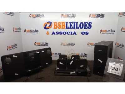 LOTE 128 - 01 DVD HOME THEATER COM CAIXAS DE SOM E 01 MICRO SYSTEM MARCA PHILIPS. (NO ESTADO) ATENÇÃO! FAZER A VISITAÇÃO ANTES DE ARREMATAR, NÃO SABEMOS SE FUNCIONA, LEILÃO NÃO TEM GARANTIA E NEM DEVOLUÇÃO, SUJEITO A POSSÍVEIS AVARIAS VISÍVEIS/OCULTAS E/OU AUSÊNCIA DE COMPONENTES.