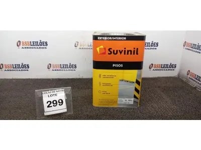 LOTE 299 - 01 LATA DE TINTA PARA PISOS EXTERIOR E INTERIOR COM 18L NA COR FOSCO CINZA ESCURO MARCA SUVINIL. (NO ESTADO) ATENÇÃO! FAZER A VISITAÇÃO ANTES DE ARREMATAR, NÃO SABEMOS SE FUNCIONA, LEILÃO NÃO TEM GARANTIA E NEM DEVOLUÇÃO, SUJEITO A POSSÍVEIS AVARIAS VISÍVEIS/OCULTAS E/OU AUSÊNCIA DE COMPONENTES.