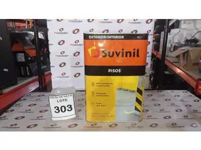 LOTE 303 - 01 LATA DE TINTA PARA PISOS EXTERIOR E INTERIOR COM 18L NA COR FOSCO CINZA ESCURO MARCA SUVINIL. (NO ESTADO) ATENÇÃO! FAZER A VISITAÇÃO ANTES DE ARREMATAR, NÃO SABEMOS SE FUNCIONA, LEILÃO NÃO TEM GARANTIA E NEM DEVOLUÇÃO, SUJEITO A POSSÍVEIS AVARIAS VISÍVEIS/OCULTAS E/OU AUSÊNCIA DE COMPONENTES.