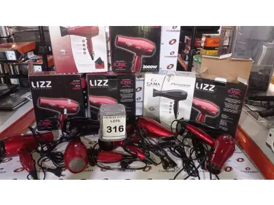 LOTE 316 - 07 SECADORES DE CABELO DE MARCAS DIVERSAS 220V. (NO ESTADO) ATENÇÃO! FAZER A VISITAÇÃO ANTES DE ARREMATAR, NÃO SABEMOS SE FUNCIONA, LEILÃO NÃO TEM GARANTIA E NEM DEVOLUÇÃO, SUJEITO A POSSÍVEIS AVARIAS VISÍVEIS/OCULTAS E/OU AUSÊNCIA DE COMPONENTES.