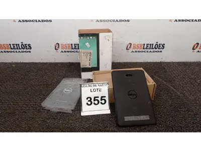 LOTE 355 - 01 TABLET MARCA DELL. (NO ESTADO) ATENÇÃO! FAZER A VISITAÇÃO ANTES DE ARREMATAR, NÃO SABEMOS SE FUNCIONA, LEILÃO NÃO TEM GARANTIA E NEM DEVOLUÇÃO, SUJEITO A POSSÍVEIS AVARIAS VISÍVEIS/OCULTAS E/OU AUSÊNCIA DE COMPONENTES.