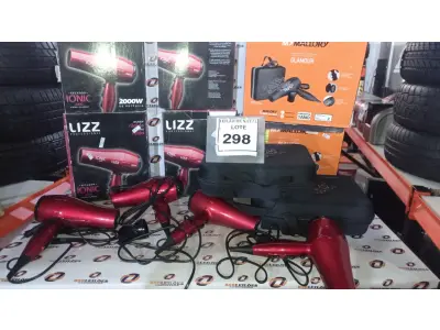 LOTE 298 - 04 SECADORES DE CABELO MARCA LIZZ 220V E 02 SECADORES DE CABELO MARCA MALLORY 127V . (NO ESTADO) ATENÇÃO! FAZER A VISITAÇÃO ANTES DE ARREMATAR, NÃO SABEMOS SE FUNCIONA, LEILÃO NÃO TEM GARANTIA E NEM DEVOLUÇÃO, SUJEITO A POSSÍVEIS AVARIAS VISÍVEIS/OCULTAS E/OU AUSÊNCIA DE COMPONENTES.