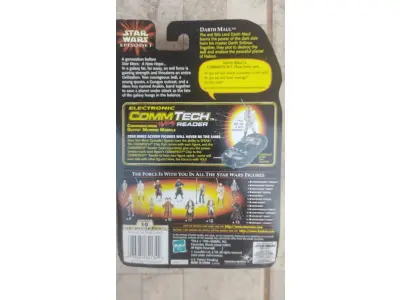 LOTE 103 - 01 BONECO DE COLEÇÃO DARTH MAUL TATOOINE COMM TECH STAR WARS EPISÓDIO 1 HASBRO. (NO ESTADO) ATENÇÃO! FAZER A VISITAÇÃO ANTES DE ARREMATAR, NÃO SABEMOS SE FUNCIONA, LEILÃO NÃO TEM GARANTIA E NEM DEVOLUÇÃO, SUJEITO A POSSÍVEIS AVARIAS VISÍVEIS/OCULTAS E/OU AUSÊNCIA DE COMPONENTES.