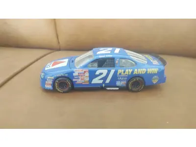 01 ELLIOTT SADLER 21 CITGO FORD TAURUS AZUL 1:32 MODELO DIE-CAST IMAGEM DE CORRIDA,COMPRADAS EM LOJAS DE ANTIGUIDADES DOS EUA.