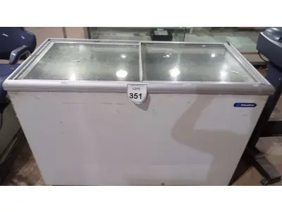 LOTE 351 - 01 FREEZER HORIZONTAL. (NO ESTADO) ATENÇÃO! FAZER A VISITAÇÃO ANTES DE ARREMATAR, NÃO SABEMOS SE FUNCIONA, LEILÃO NÃO TEM GARANTIA E NEM DEVOLUÇÃO, SUJEITO A POSSÍVEIS AVARIAS VISÍVEIS/OCULTAS E/OU AUSÊNCIA DE COMPONENTES.