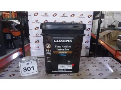 LOTE 301 - 01 BALDE DE TINTA ACRÍLICA INTERIOR PREMIUM COM 18L NA COR BRANCO FOSCO MARCA LUXENS. (NO ESTADO) ATENÇÃO! FAZER A VISITAÇÃO ANTES DE ARREMATAR, NÃO SABEMOS SE FUNCIONA, LEILÃO NÃO TEM GARANTIA E NEM DEVOLUÇÃO, SUJEITO A POSSÍVEIS AVARIAS VISÍVEIS/OCULTAS E/OU AUSÊNCIA DE COMPONENTES.