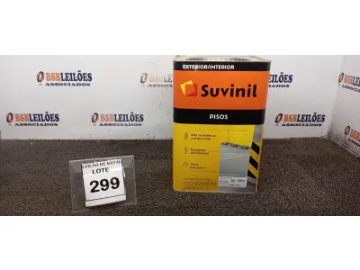 LOTE 299 - 01 LATA DE TINTA PARA PISOS EXTERIOR E INTERIOR COM 18L NA COR FOSCO CINZA ESCURO MARCA SUVINIL. (NO ESTADO) ATENÇÃO! FAZER A VISITAÇÃO ANTES DE ARREMATAR, NÃO SABEMOS SE FUNCIONA, LEILÃO NÃO TEM GARANTIA E NEM DEVOLUÇÃO, SUJEITO A POSSÍVEIS AVARIAS VISÍVEIS/OCULTAS E/OU AUSÊNCIA DE COMPONENTES.