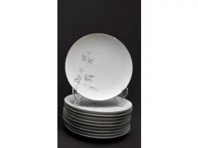 01 PRATOS JAPONESES DA FAMOSA MARCA JAPONESA NORITAKE  PORCELANA JAPONESA  SÃO  10  PRATOS DE DECORAÇÃO POLICROMA COM MOTIVO FLORAL SOBRE FUNDO BRANCO. BORDA COM FRISO PRATEADO. DIÂMETRO 21 CM DE DIAMETRO. (NO ESTADO) ATENÇÃO! FAZER A VISITAÇÃO ANTES DE ARREMATAR, NÃO SABEMOS SE FUNCIONA, LEILÃO NÃO TEM GARANTIA E NEM DEVOLUÇÃO, SUJEITO A POSSÍVEIS AVARIAS VISÍVEIS/OCULTAS E/OU AUSÊNCIA DE COMPONENTES.