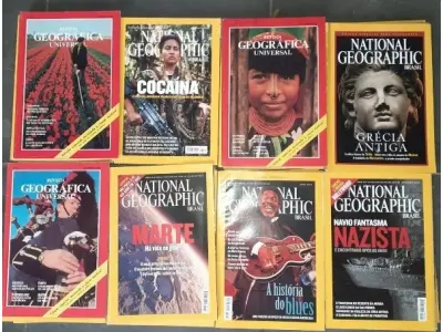 LOTE 469 - 01 COLEÇÃO COM 85 REVISTAS NATIONAL GEOGRAFIC. (NO ESTADO) ATENÇÃO! FAZER A VISITAÇÃO ANTES DE ARREMATAR, NÃO SABEMOS SE FUNCIONA, LEILÃO NÃO TEM GARANTIA E NEM DEVOLUÇÃO, SUJEITO A POSSÍVEIS AVARIAS VISÍVEIS/OCULTAS E/OU AUSÊNCIA DE COMPONENTES.