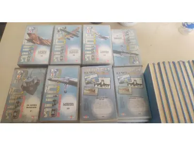 LOTE 493 - 01 COLEÇÃO AVIÕES DE COMBATE COM LIVROS E FITAS E COLEÇÃO COUSTEAU. (NO ESTADO) ATENÇÃO! FAZER A VISITAÇÃO ANTES DE ARREMATAR, NÃO SABEMOS SE FUNCIONA, LEILÃO NÃO TEM GARANTIA E NEM DEVOLUÇÃO, SUJEITO A POSSÍVEIS AVARIAS VISÍVEIS/OCULTAS E/OU AUSÊNCIA DE COMPONENTES.