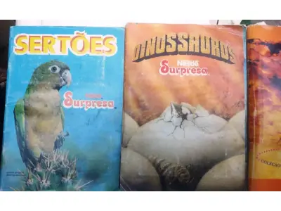 LOTE 496 - 01 LOTE COM 06 ANTIGOS ÁLBUNS NESTLÉ SUPRESA. (NO ESTADO) ATENÇÃO! FAZER A VISITAÇÃO ANTES DE ARREMATAR, NÃO SABEMOS SE FUNCIONA, LEILÃO NÃO TEM GARANTIA E NEM DEVOLUÇÃO, SUJEITO A POSSÍVEIS AVARIAS VISÍVEIS/OCULTAS E/OU AUSÊNCIA DE COMPONENTES.