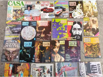 LOTE 488 - 01 LOTE COM 105 REVISTAS ANTIGAS. (NO ESTADO) ATENÇÃO! FAZER A VISITAÇÃO ANTES DE ARREMATAR, NÃO SABEMOS SE FUNCIONA, LEILÃO NÃO TEM GARANTIA E NEM DEVOLUÇÃO, SUJEITO A POSSÍVEIS AVARIAS VISÍVEIS/OCULTAS E/OU AUSÊNCIA DE COMPONENTES.