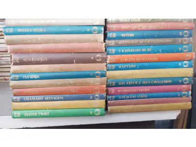 LOTE 485 - 01 COLEÇÃO CLÁSSICOS DA LITERATURA JUVENIL COM 39 VOLUMES. (NO ESTADO) ATENÇÃO! FAZER A VISITAÇÃO ANTES DE ARREMATAR, NÃO SABEMOS SE FUNCIONA, LEILÃO NÃO TEM GARANTIA E NEM DEVOLUÇÃO, SUJEITO A POSSÍVEIS AVARIAS VISÍVEIS/OCULTAS E/OU AUSÊNCIA DE COMPONENTES.