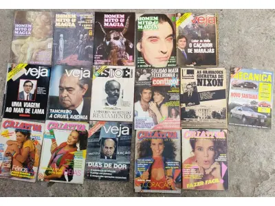 LOTE 488 - 01 LOTE COM 105 REVISTAS ANTIGAS. (NO ESTADO) ATENÇÃO! FAZER A VISITAÇÃO ANTES DE ARREMATAR, NÃO SABEMOS SE FUNCIONA, LEILÃO NÃO TEM GARANTIA E NEM DEVOLUÇÃO, SUJEITO A POSSÍVEIS AVARIAS VISÍVEIS/OCULTAS E/OU AUSÊNCIA DE COMPONENTES.