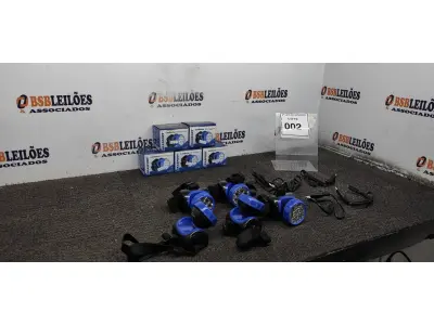 LOTE 002 - 05 LANTERNAS RECARREGÁVEIS DE CABEÇA. (NO ESTADO) ATENÇÃO! FAZER A VISITAÇÃO ANTES DE ARREMATAR, NÃO SABEMOS SE FUNCIONA. LEILÃO NÃO TEM GARANTIA E NEM DEVOLUÇÃO, SUJEITO A POSSÍVEIS AVARIAS VISÍVEIS/OCULTAS E/OU AUSÊNCIA DE COMPONENTES.