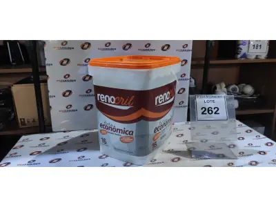 LOTE 262 - 01 BALDE DE SELADOR ACRÍLICO 16L NA COR BRANCO NEVE SEMI BRILHO ACETINADO VALIDADE 11/27 MARCA RENOCRIL. (NO ESTADO) ATENÇÃO! FAZER A VISITAÇÃO ANTES DE ARREMATAR, NÃO SABEMOS SE FUNCIONA. LEILÃO NÃO TEM GARANTIA E NEM DEVOLUÇÃO, SUJEITO A POSSÍVEIS AVARIAS VISÍVEIS/OCULTAS E/OU AUSÊNCIA DE COMPONENTES.