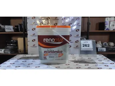 LOTE 262 - 01 BALDE DE SELADOR ACRÍLICO 16L NA COR BRANCO NEVE SEMI BRILHO ACETINADO VALIDADE 11/27 MARCA RENOCRIL. (NO ESTADO) ATENÇÃO! FAZER A VISITAÇÃO ANTES DE ARREMATAR, NÃO SABEMOS SE FUNCIONA. LEILÃO NÃO TEM GARANTIA E NEM DEVOLUÇÃO, SUJEITO A POSSÍVEIS AVARIAS VISÍVEIS/OCULTAS E/OU AUSÊNCIA DE COMPONENTES.