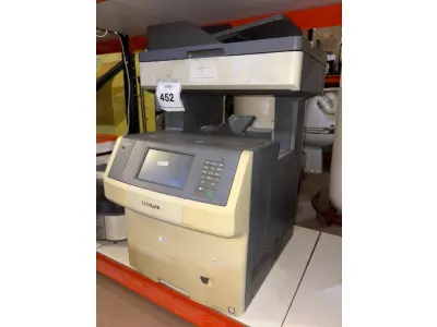 01 IMPRESSORA MULTIFUNCIONAL MODELO X748DE MARCA LEXMARK. (NO ESTADO) ATENÇÃO! FAZER A VISITAÇÃO ANTES DE ARREMATAR, NÃO SABEMOS SE FUNCIONA, LEILÃO NÃO TEM GARANTIA E NEM DEVOLUÇÃO, SUJEITO A POSSÍVEIS AVARIAS VISÍVEIS/OCULTAS E/OU AUSÊNCIA DE COMPONENTES.