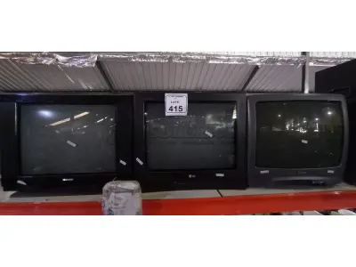 03 TVS DE TUBO MARCAS SEMP, LG E SANYO. (NO ESTADO) ATENÇÃO! FAZER A VISITAÇÃO ANTES DE ARREMATAR, NÃO SABEMOS SE FUNCIONA, LEILÃO NÃO TEM GARANTIA E NEM DEVOLUÇÃO, SUJEITO A POSSÍVEIS AVARIAS VISÍVEIS/OCULTAS E/OU AUSÊNCIA DE COMPONENTES.