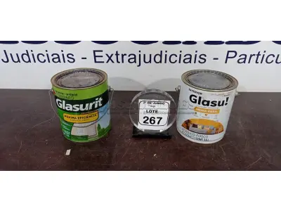 01 LATA DE TINTA ACRÍLICA STANDARD FOSCO 3,6L INTERIOR/EXTERIOR MARCA GLASURIT E 01 LATA DE TINTA ACRÍLICA FOSCO CAMURÇA 3,6L INTERIOR/EXTERIOR MARCA GLASURIT. (NO ESTADO) ATENÇÃO! FAZER A VISITAÇÃO ANTES DE ARREMATAR, NÃO SABEMOS SE FUNCIONA, LEILÃO NÃO TEM GARANTIA E NEM DEVOLUÇÃO, SUJEITO A POSSÍVEIS AVARIAS VISÍVEIS/OCULTAS E/OU AUSÊNCIA DE COMPONENTES.