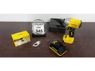 01 CHAVE IMPACTO 21V COM CARREGADOR USB MARCA BOMVINK (NOVO). (NO ESTADO) ATENÇÃO! FAZER A VISITAÇÃO ANTES DE ARREMATAR, NÃO SABEMOS SE FUNCIONA, LEILÃO NÃO TEM GARANTIA E NEM DEVOLUÇÃO, SUJEITO A POSSÍVEIS AVARIAS VISÍVEIS/OCULTAS E/OU AUSÊNCIA DE COMPONENTES.