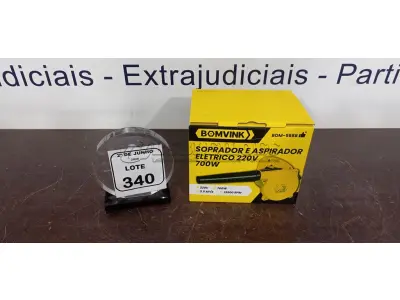 01 SOPRADOR E ASPIRADOR ELÉTRICO 700W 220V (NOVO). (NO ESTADO) ATENÇÃO! FAZER A VISITAÇÃO ANTES DE ARREMATAR, NÃO SABEMOS SE FUNCIONA, LEILÃO NÃO TEM GARANTIA E NEM DEVOLUÇÃO, SUJEITO A POSSÍVEIS AVARIAS VISÍVEIS/OCULTAS E/OU AUSÊNCIA DE COMPONENTES.