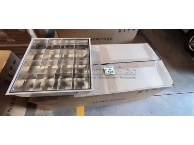 08 LUMINÁRIAS DE EMBUTIR PARA LÂMPADAS COM REATORES. (NO ESTADO) ATENÇÃO! FAZER A VISITAÇÃO ANTES DE ARREMATAR, NÃO SABEMOS SE FUNCIONA, LEILÃO NÃO TEM GARANTIA E NEM DEVOLUÇÃO, SUJEITO A POSSÍVEIS AVARIAS VISÍVEIS/OCULTAS E/OU AUSÊNCIA DE COMPONENTES.