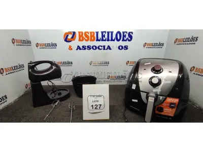 01 AIR FRYER E 01 BATEDEIRA MARCA MONDIAL. (NO ESTADO) ATENÇÃO! FAZER A VISITAÇÃO ANTES DE ARREMATAR, NÃO SABEMOS SE FUNCIONA, LEILÃO NÃO TEM GARANTIA E NEM DEVOLUÇÃO, SUJEITO A POSSÍVEIS AVARIAS VISÍVEIS/OCULTAS E/OU AUSÊNCIA DE COMPONENTES.