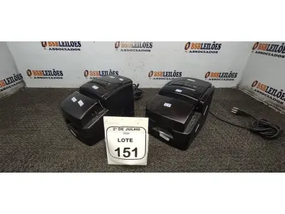 02 IMPRESSORAS TÉRMICAS. (NO ESTADO) ATENÇÃO! FAZER A VISITAÇÃO ANTES DE ARREMATAR, NÃO SABEMOS SE FUNCIONA, LEILÃO NÃO TEM GARANTIA E NEM DEVOLUÇÃO, SUJEITO A POSSÍVEIS AVARIAS VISÍVEIS/OCULTAS E/OU AUSÊNCIA DE COMPONENTES.