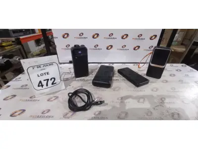 04 POWER BANK DE MARCAS DIVERSAS. (NO ESTADO) ATENÇÃO! FAZER A VISITAÇÃO ANTES DE ARREMATAR, NÃO SABEMOS SE FUNCIONA, LEILÃO NÃO TEM GARANTIA E NEM DEVOLUÇÃO, SUJEITO A POSSÍVEIS AVARIAS VISÍVEIS/OCULTAS E/OU AUSÊNCIA DE COMPONENTES.